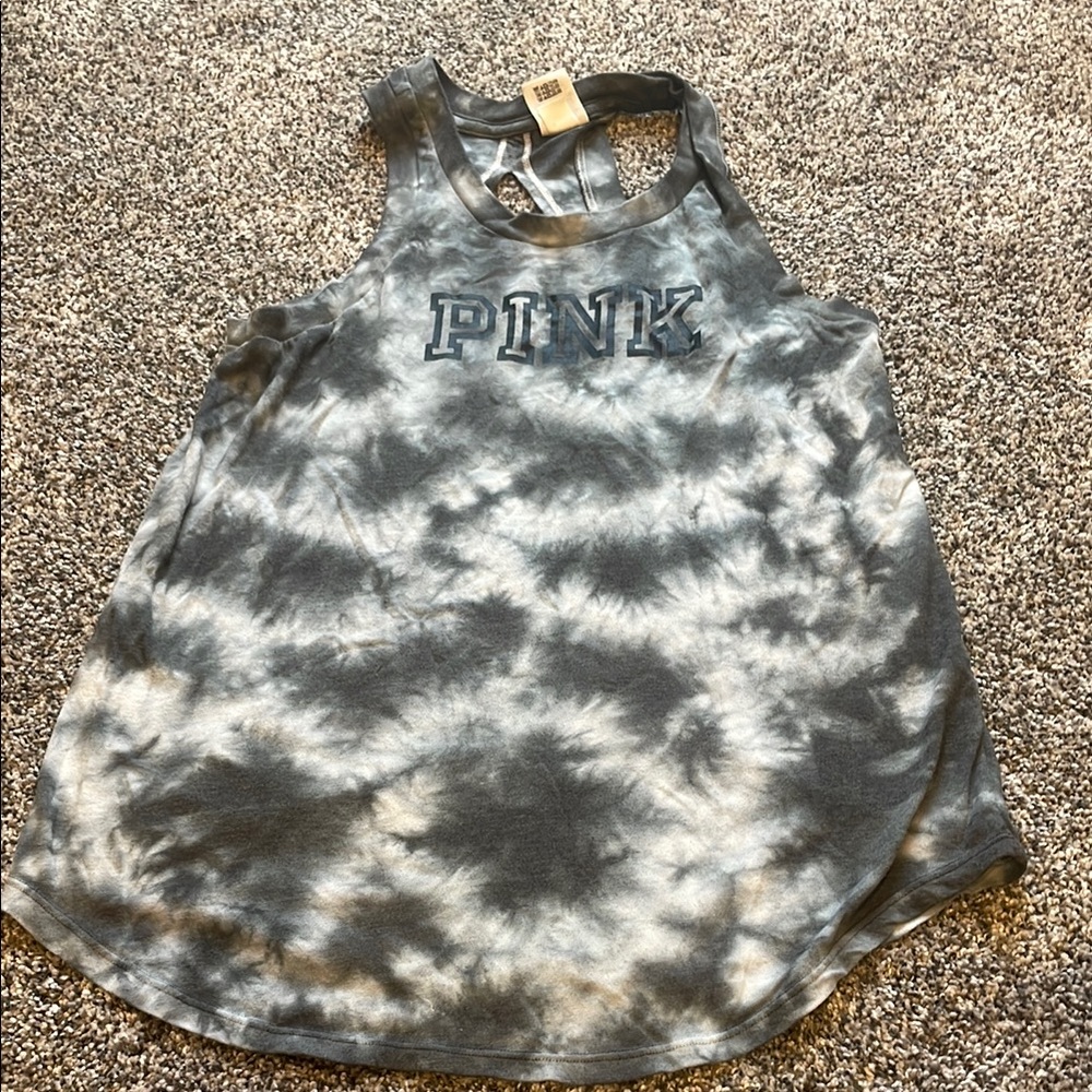 PINK Victoria's Secret Black and Gray Tank Top